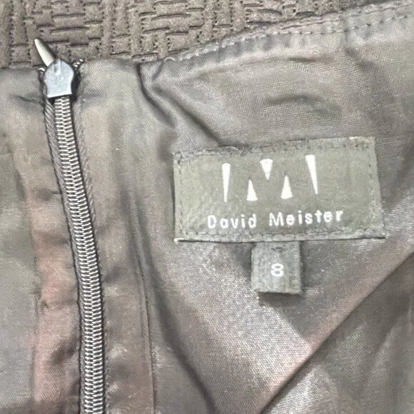 David Meister Dress Womens 8 Strappy Black Sheath Cocktail Textured VTG Strappy - Picture 7 of 8